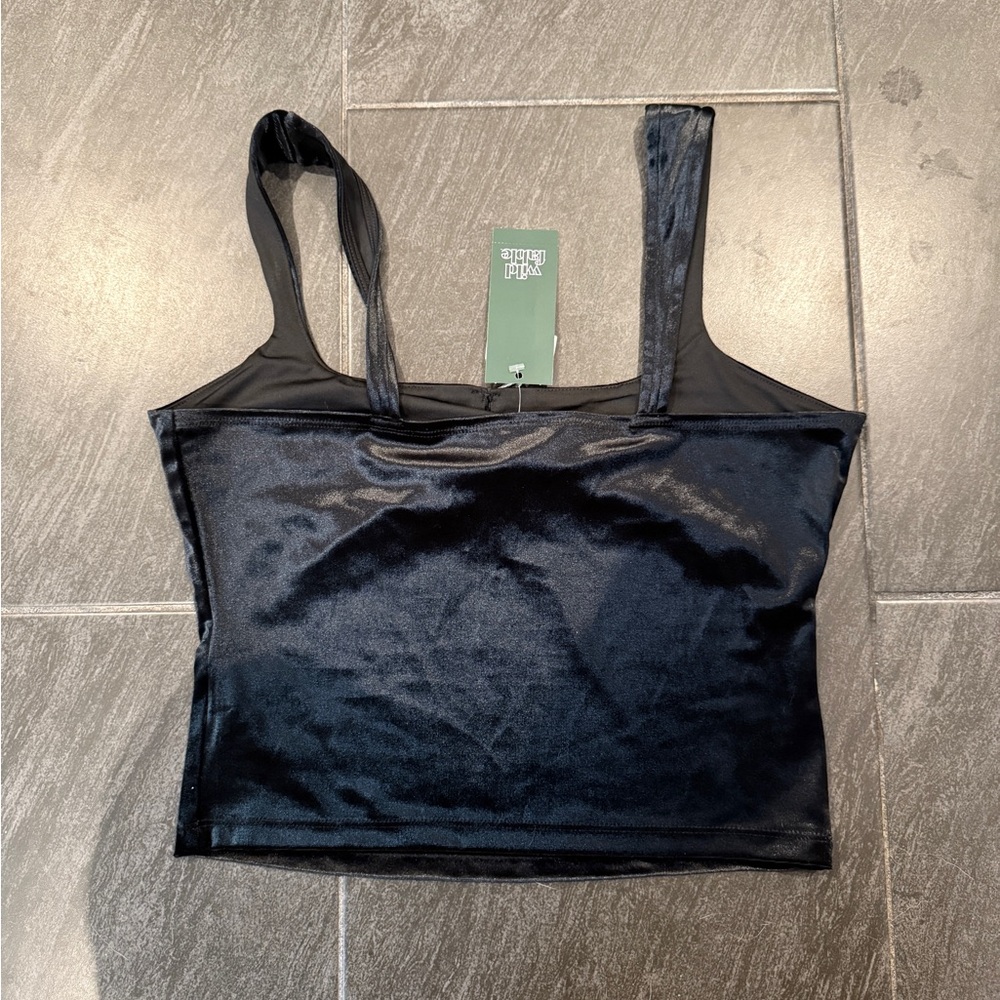 Wild Fable Elegant Black Velvet Women's Top - Picture 5 of 5